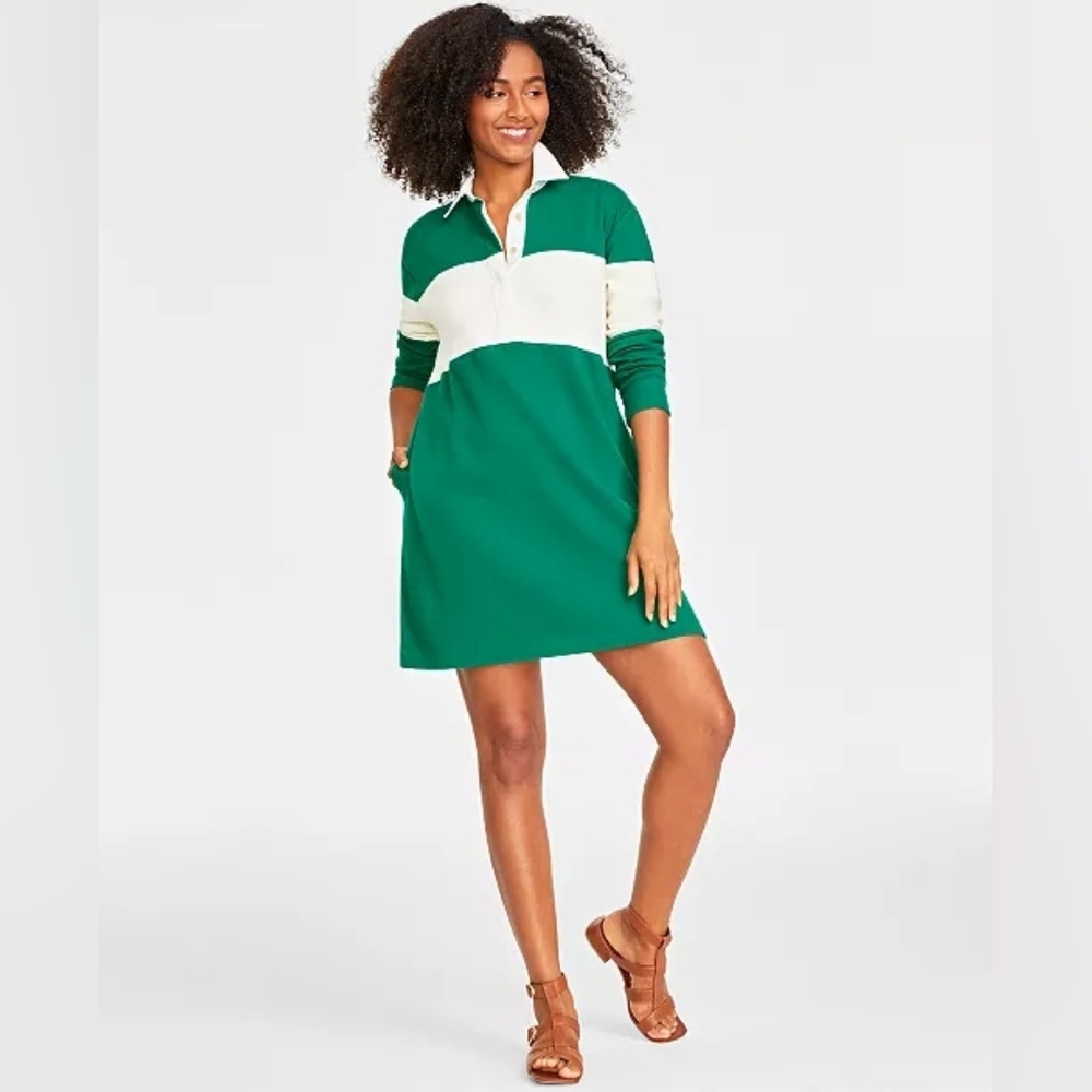 On 34th Women's Colorblocked Rugby Dress, With Pockets. XL